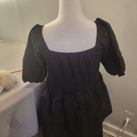 Baevely Black Crochet Mini Dress Size Small - Picture 2 of 7